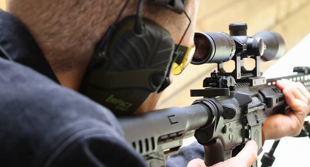 Stag taking aim