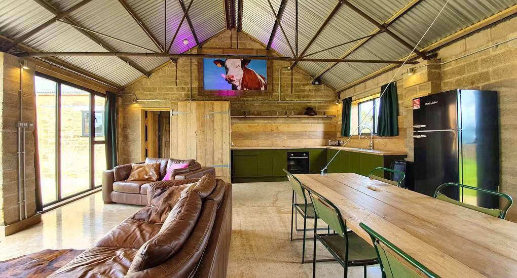 Hen Party Accommodation lounge and bi fold windows