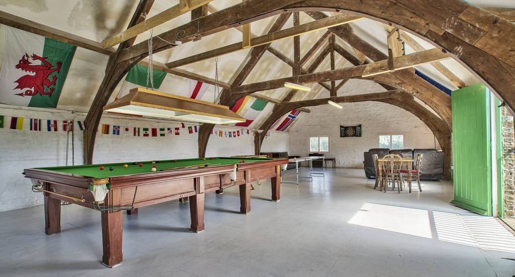 Games room with full size snooker table