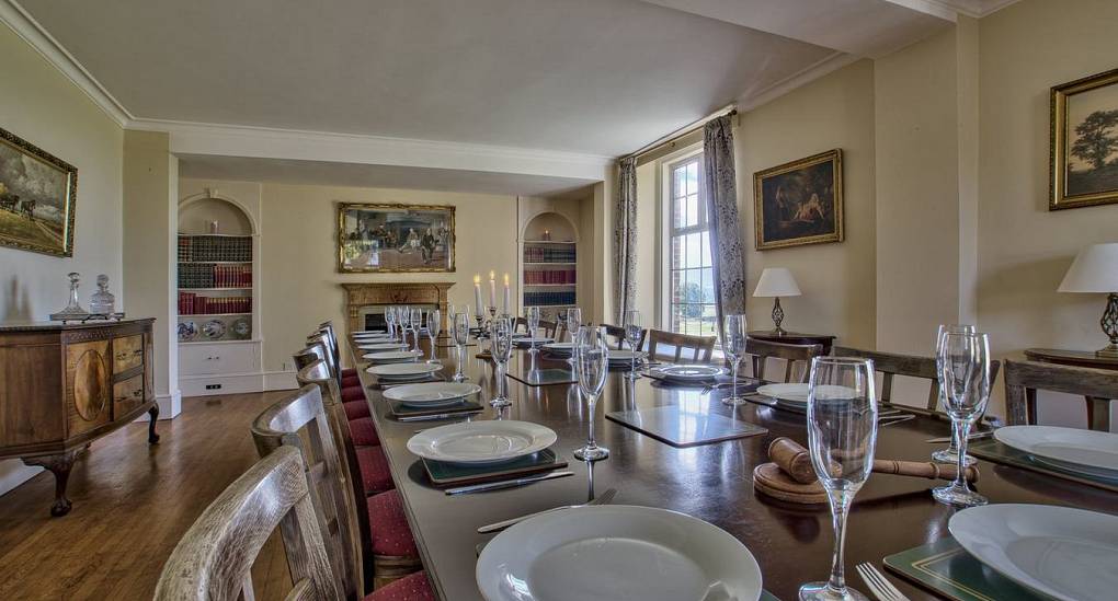 Close up of dining table set up
