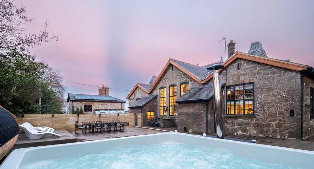 House of Dreams nr Chester view of the house from the hot tub