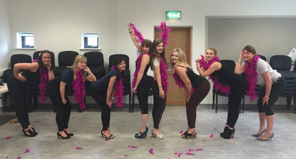 Hen party enjoying a dance workshop