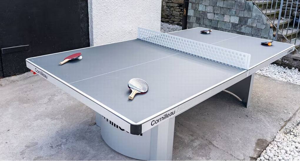 Table tennis setup in the dedicated games area at the Mountaintop Marvel accommodation