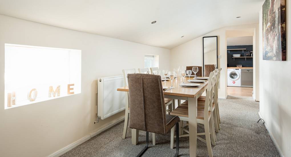 The Dining area in the Acres stag and hen party house