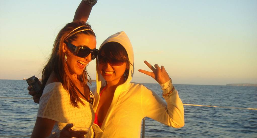 Party boat guests enjoy the atmosphere